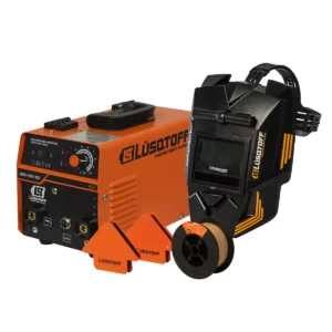 SOLDADORA LUSQTOFF MIG FLUX MMA DUAL-150 + ALAMBRE+MASC+ESC (0.6-1.0)