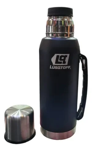 TERMO ACERO LUSQTOFF 1L C/MANIJA NEGRO