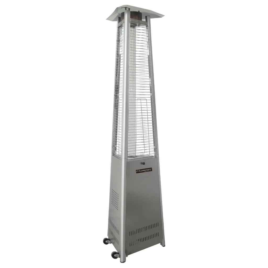 CALEFACTOR LUSQTOFF EXTERIOR PIRAMIDE ACERO 10.000CAL 6MTS