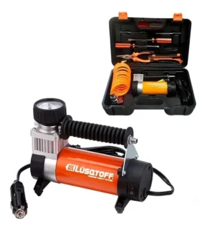 COMPRESOR PORTATIL 12V LUSQTOFF C/HERRAMIENTAS
