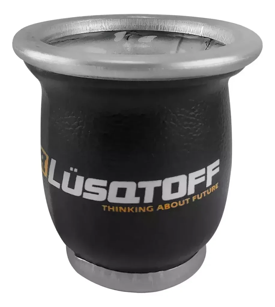 MATE LUSQTOFF DE VIDRIO Y CUERO